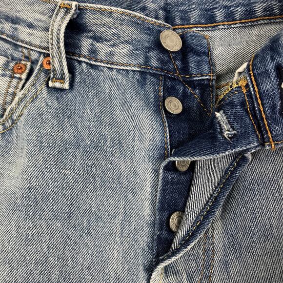 LEVI’S 501 150 Celeb Peace Denim Jean Men 30x30 Blue Straight Rare Classic Boho - Picture 8 of 13